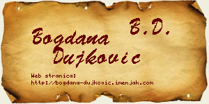 Bogdana Dujković vizit kartica